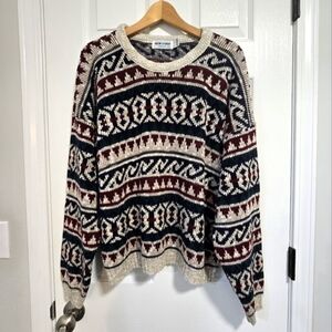 New Era Men's Vintage Print Grandpa Soft Knit Crew Neck Pullover Sweater XL